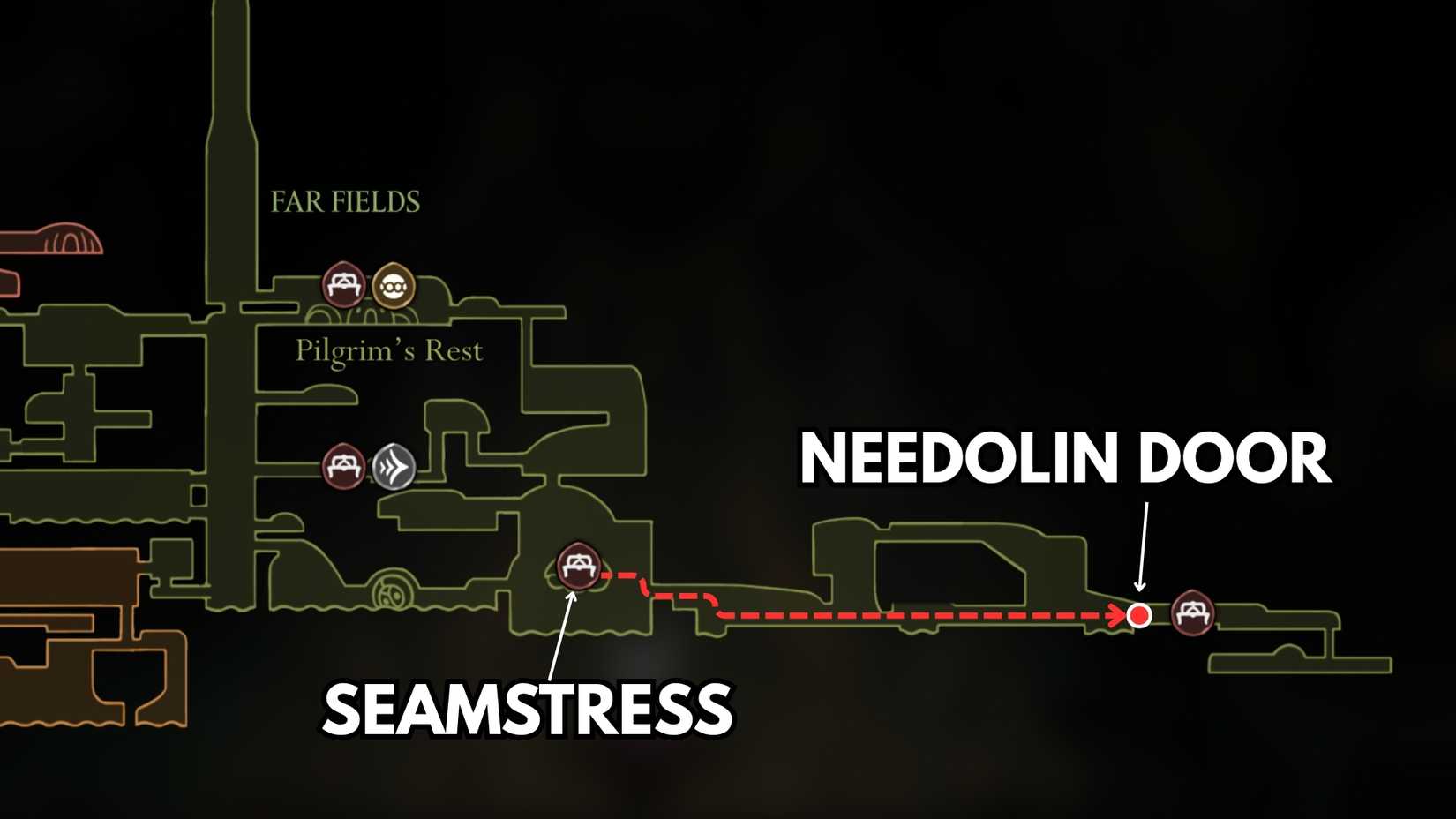 localização das tornozeleiras silkspeed no mapa em hollow knight silksong Tornozeleiras Silkspeed em Hollow Knight Silksong - Guia Dropraro Team Cherry