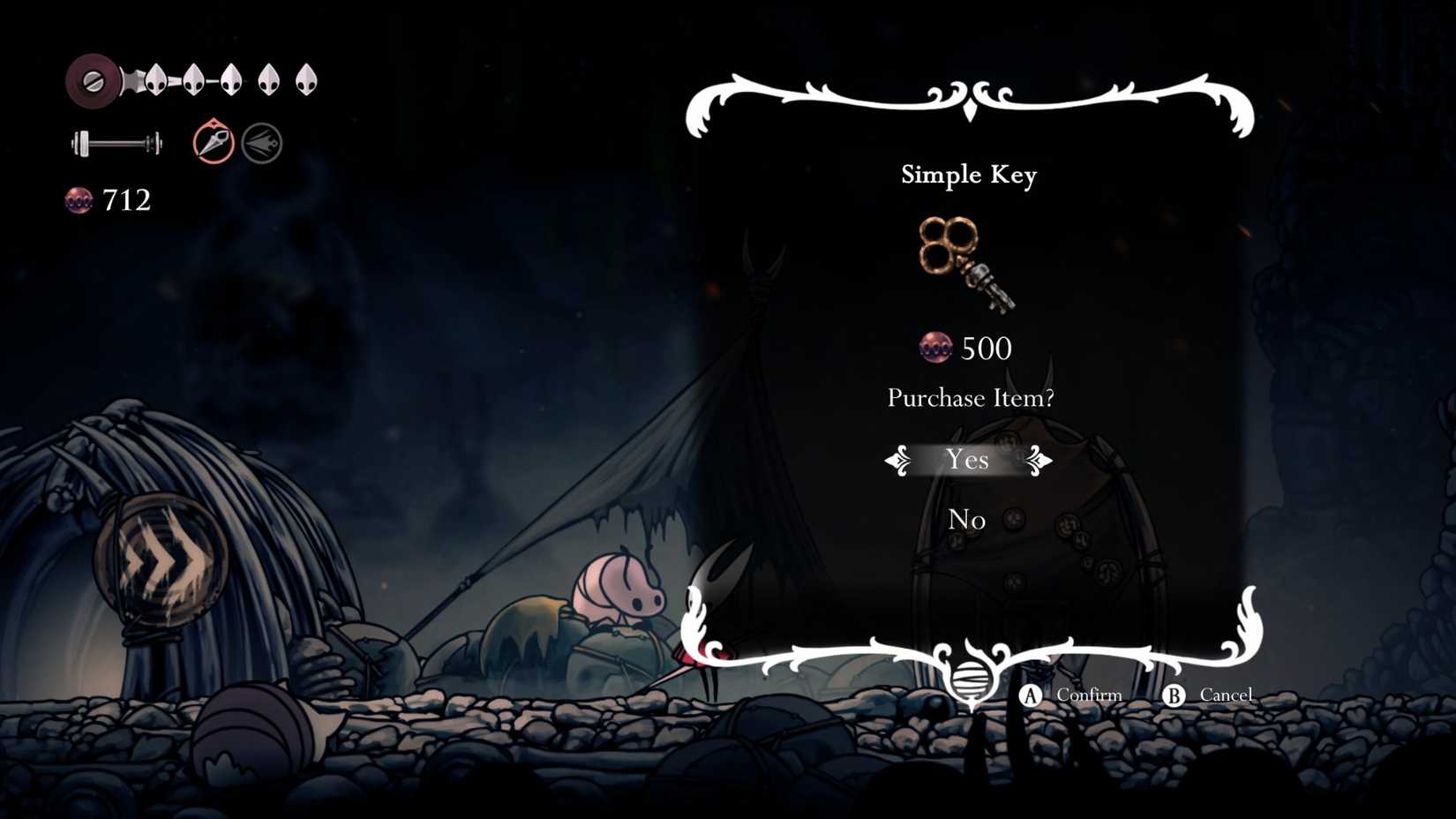 simple key purchase from pebb in hollow knight silksong