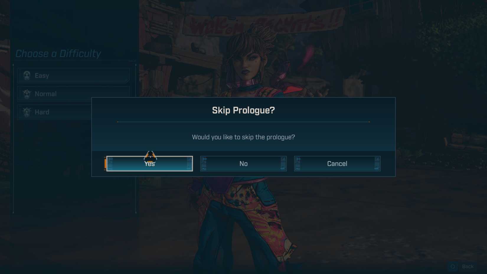 Skipping The Prologue option in Borderlands 4