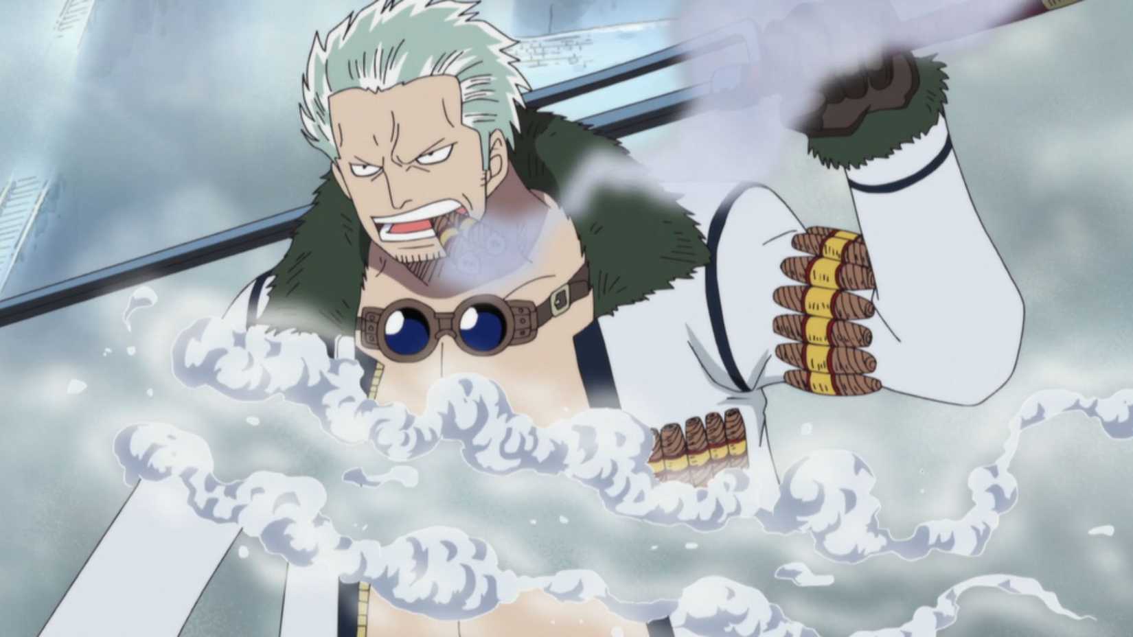 Smoker is introduced as a strong Logia Devil Fruit user - One Piece