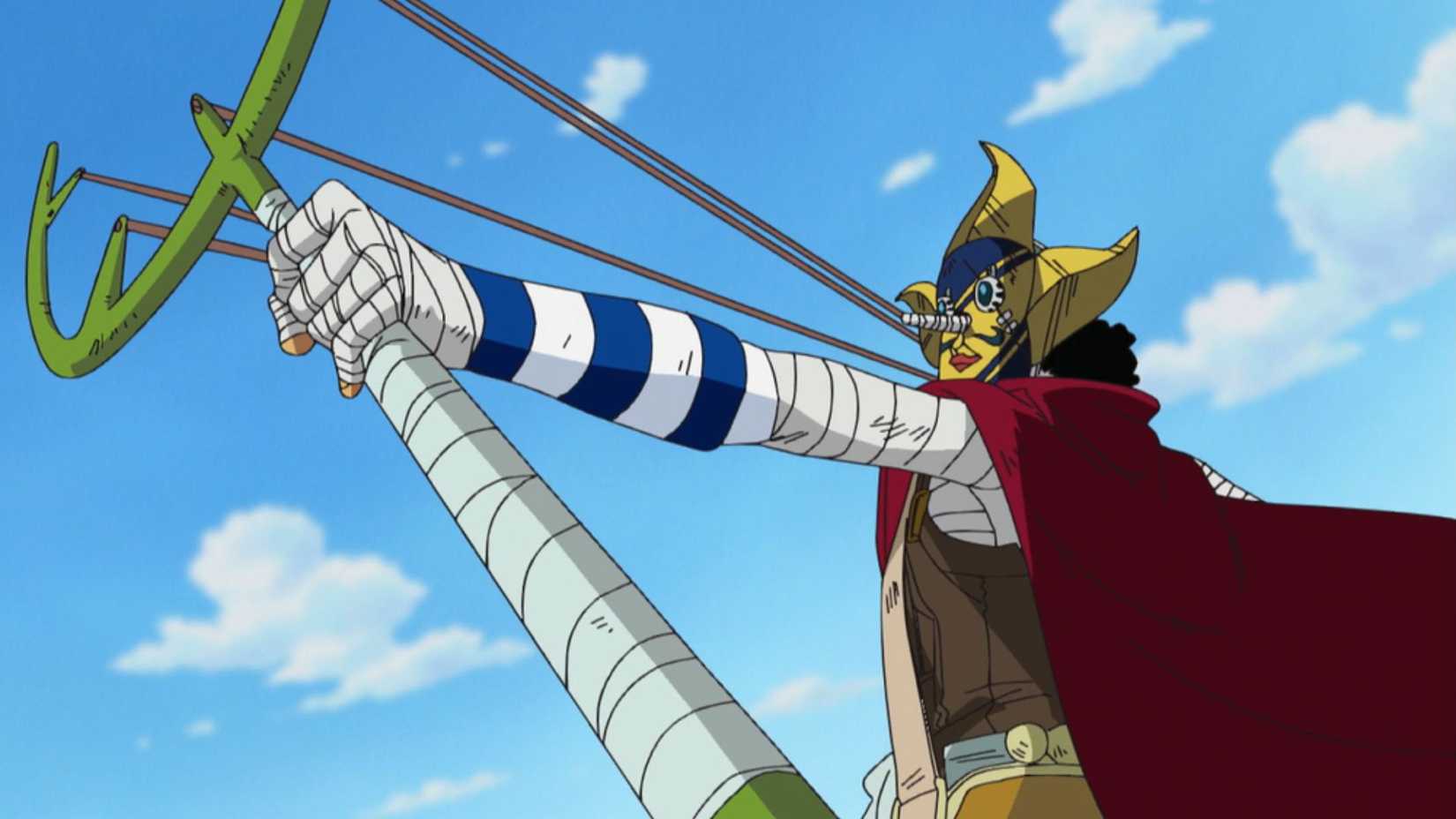 Sogeking (Usopp) shoots the flag of the world government in Enies Lobby - one piece