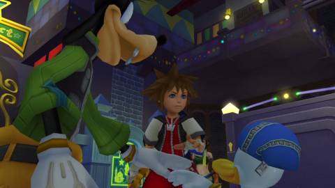 Sora meets Donald and Goofy - Kingdom Hearts