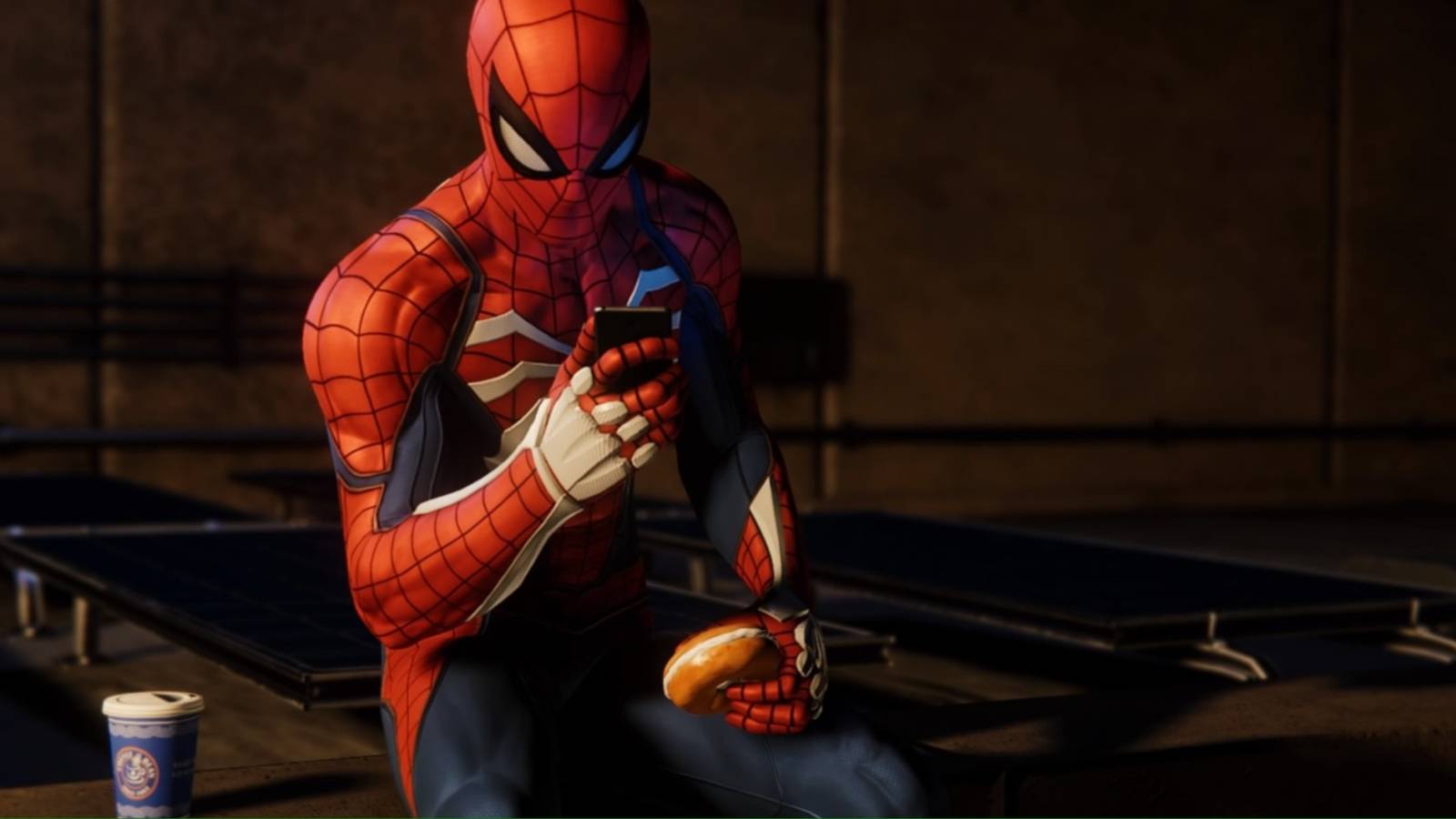 Spider-Man eating in Marvel’s Spider-Man (PS4)