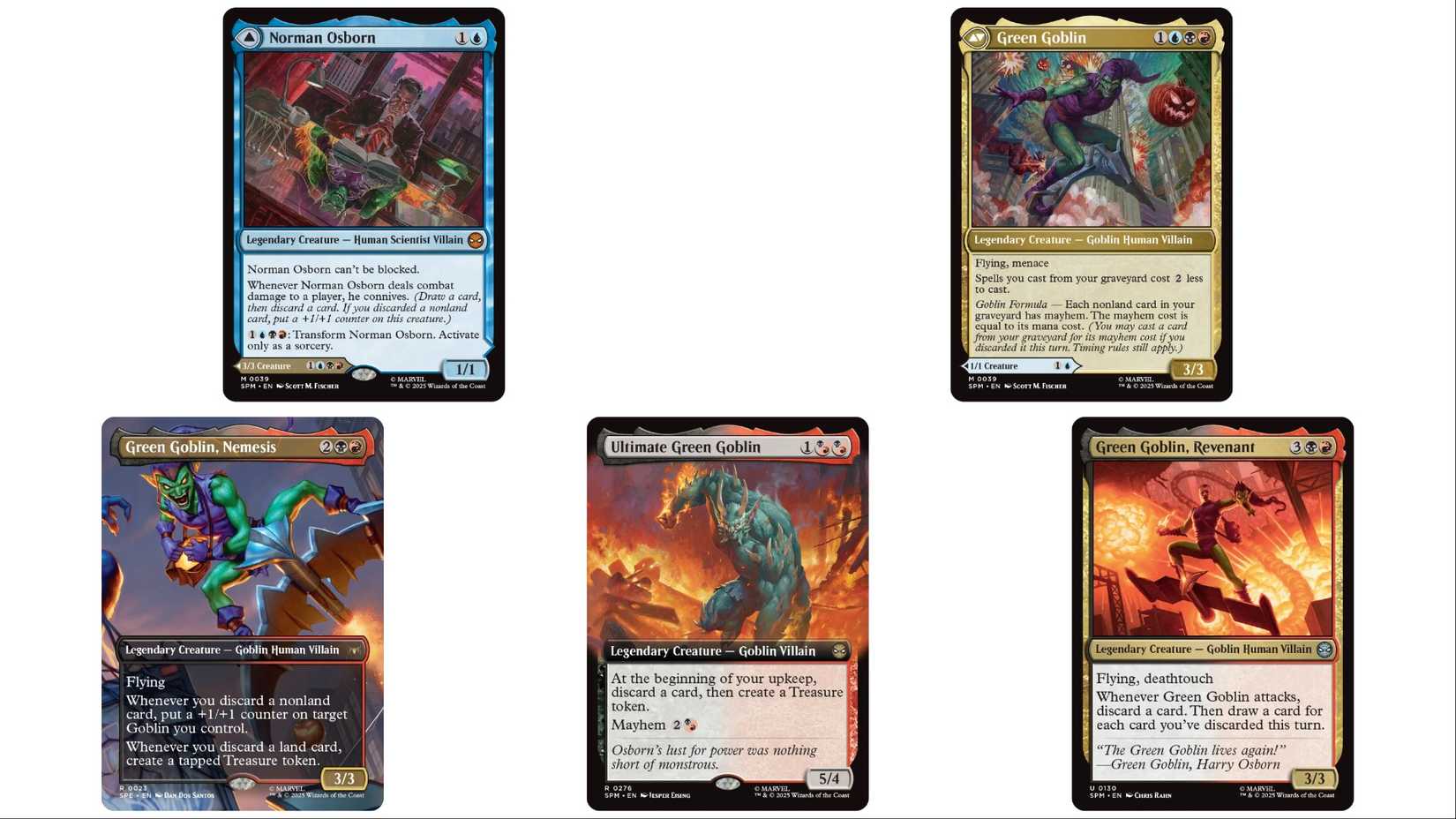 Magic: The Gathering Reveals Spider-Man Green Goblin Cards Magic: The Gathering Reveals Spider-Man Green Goblin Cards