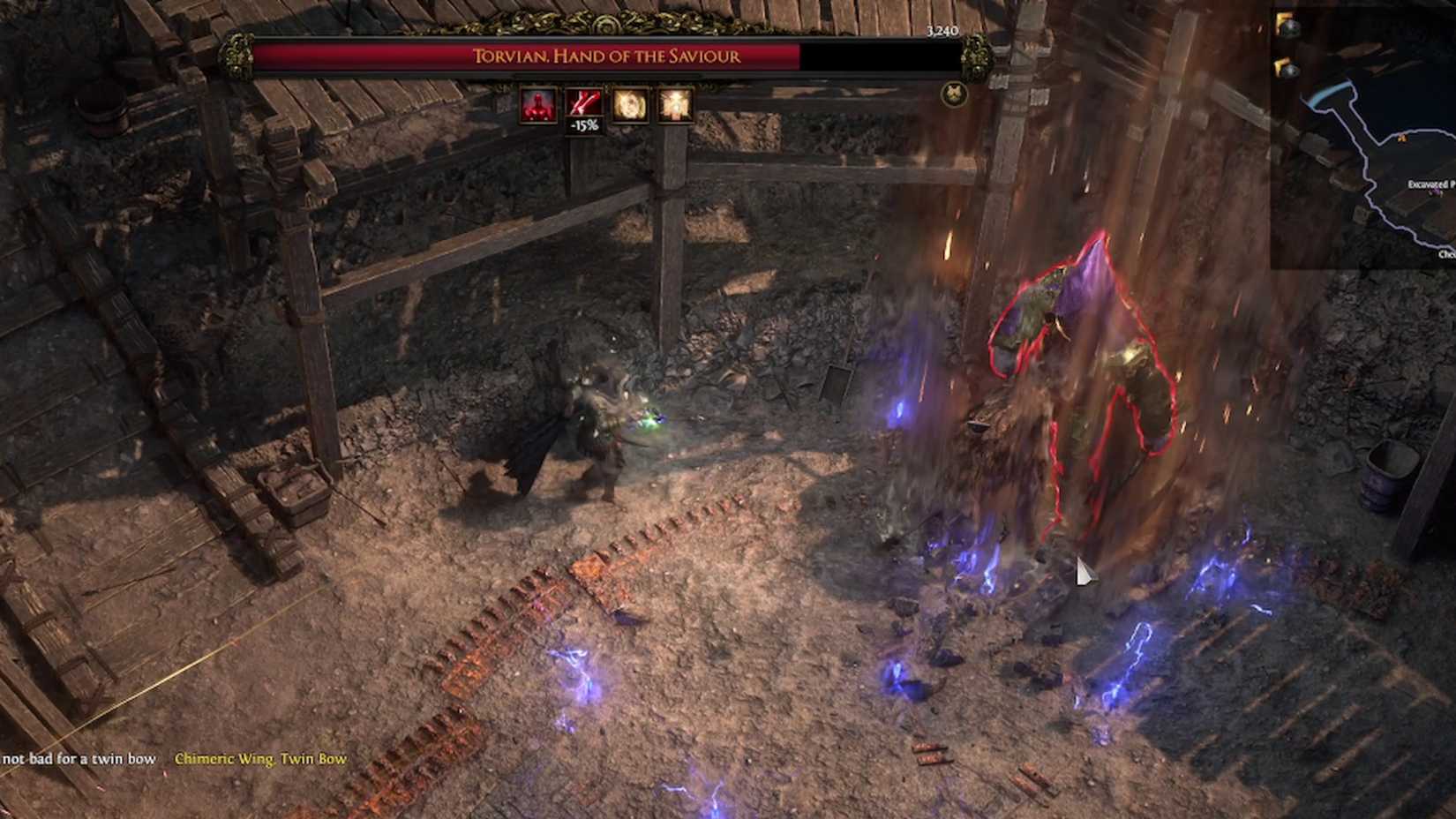 standing near the edge of the arena torvian path of exile 2