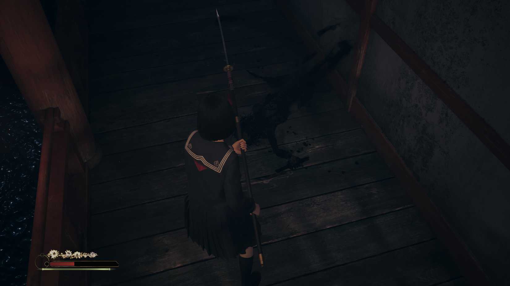 Standing over the body in Silent Hill f