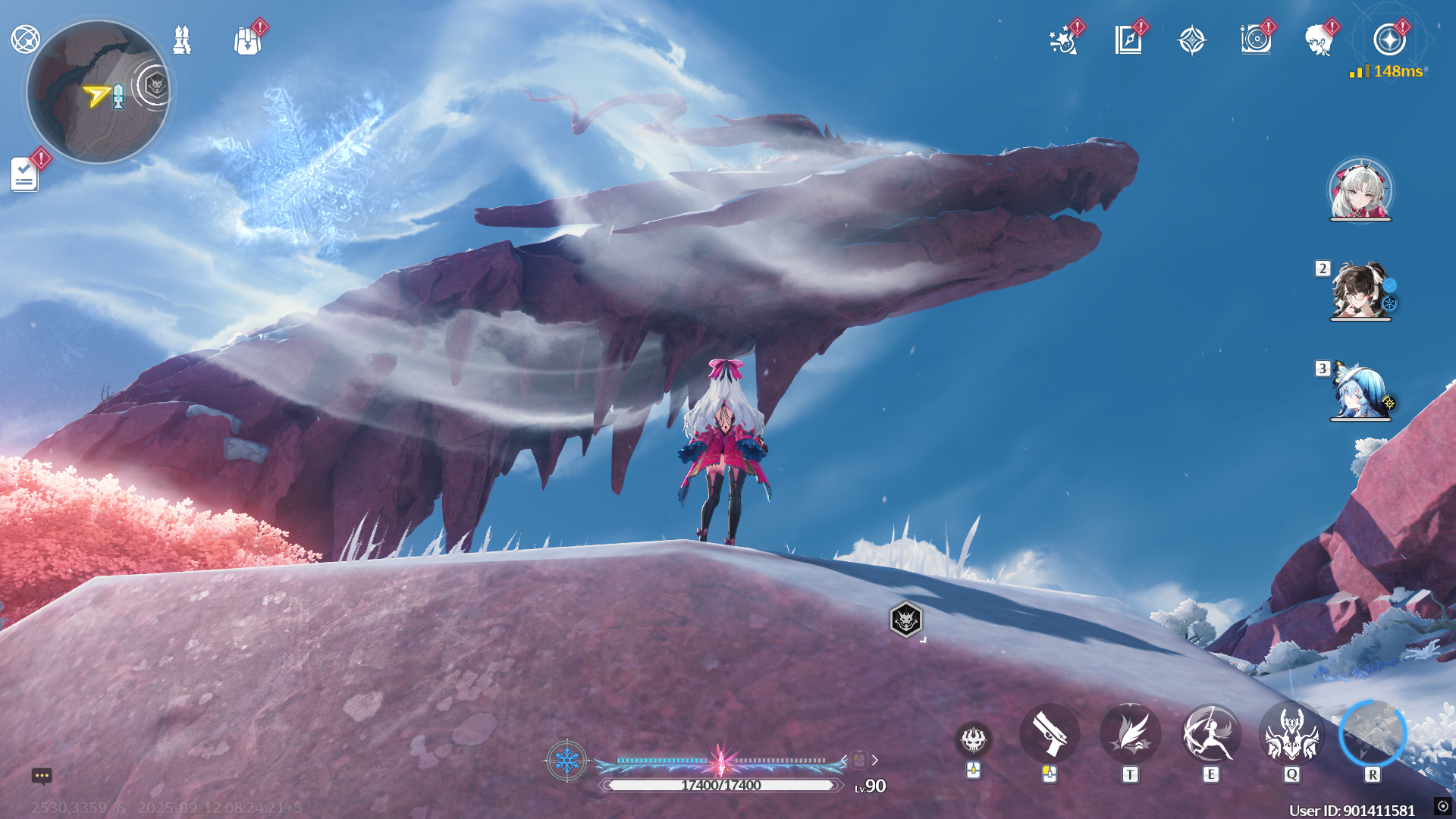 Staring at a giant dragon shaped mountain in Wuthering Waves