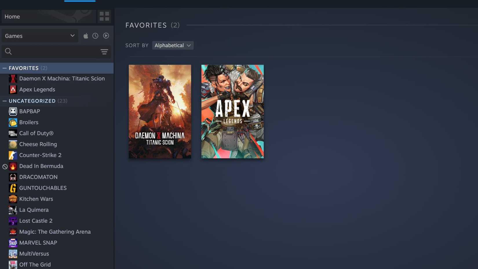 steam's new hidden game title customization feature.