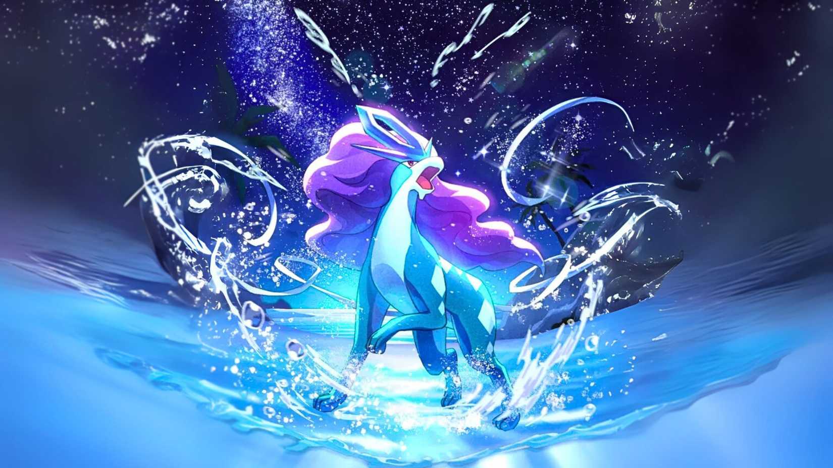 Arte de Suicune EX no jogo Pokémon TCG Pocket.