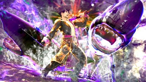 Summoning sharks in Like a Dragon Pirate Yakuza in Hawaii