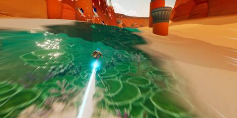 Surfing on water in Sword Of The Sea