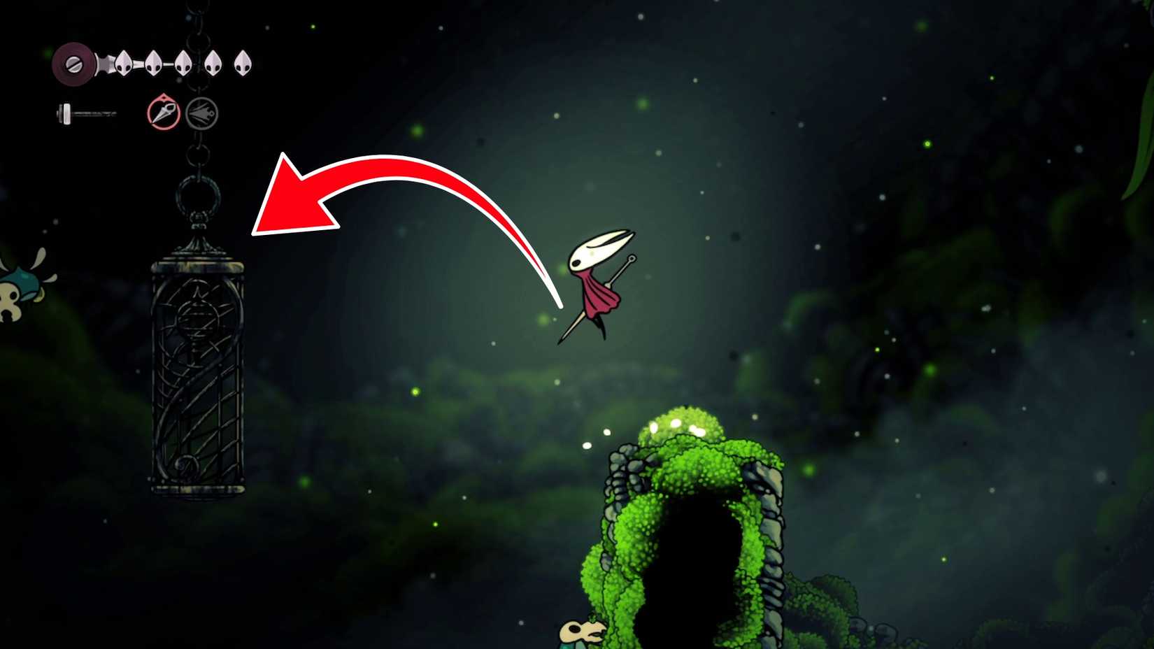 suspended cage in hollow knight silksong