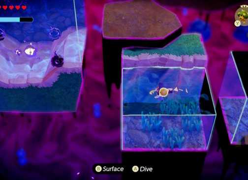 Swimming in water cubes in The Legend of Zelda Echoes of Wisdom