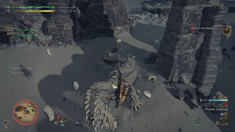 Swinging on a grappling hook in Monster Hunter Wilds