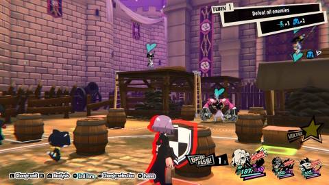 Taking cover in Persona 5 Tactica