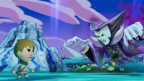 Talking to an NPC in Miitopia