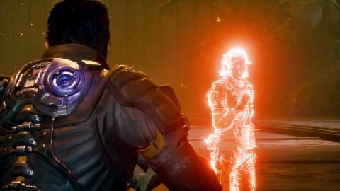 Talking to an NPC in Saros