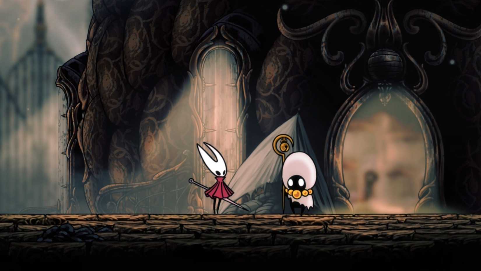 Talking to Caretaker in Hollow Knight Silksong