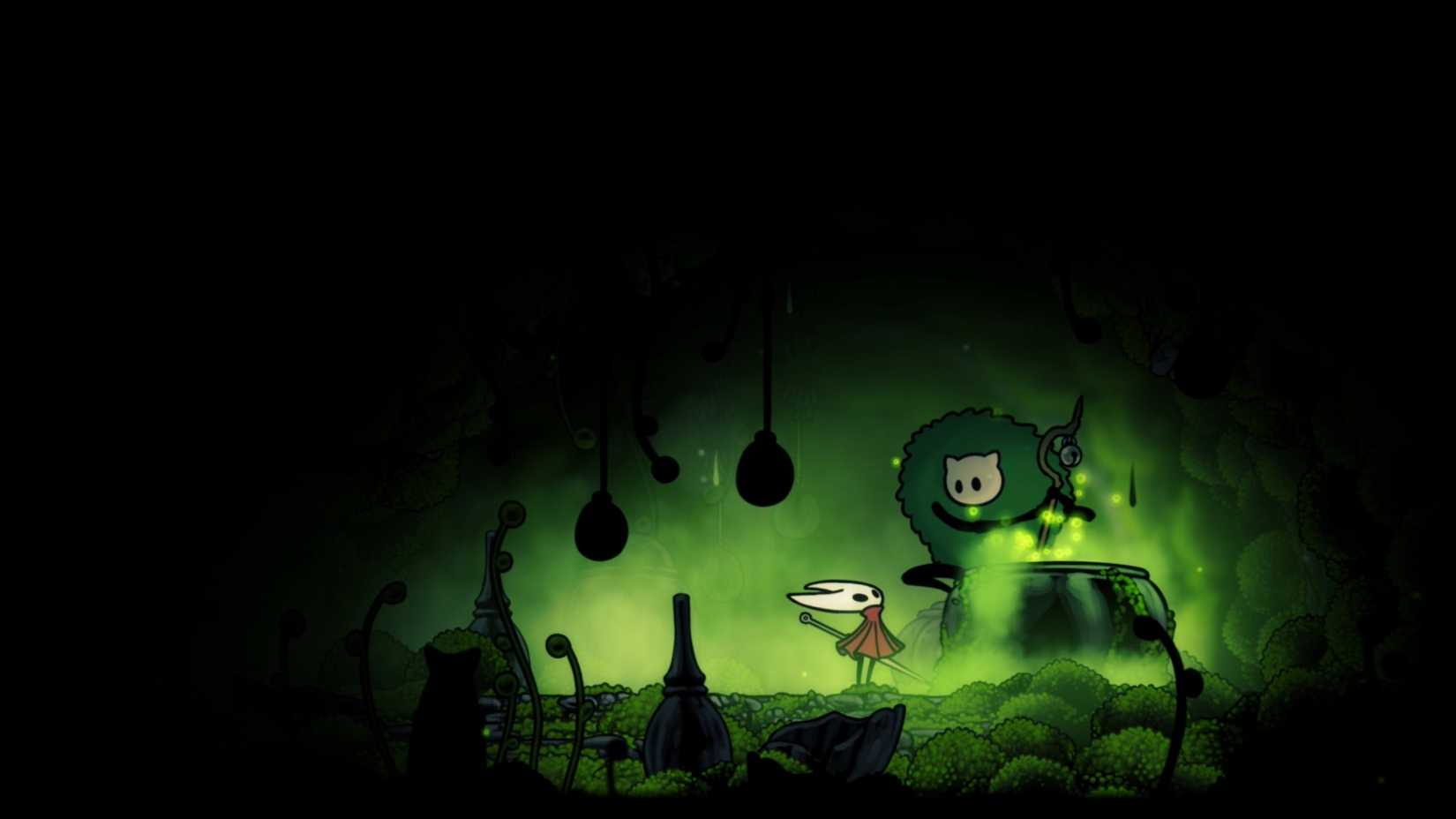 Talking to Moss Druid in Hollow Knight Silksong