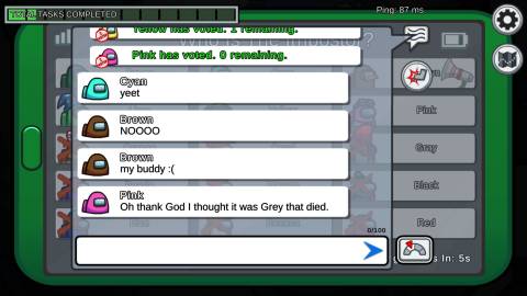 Team chat in Among Us