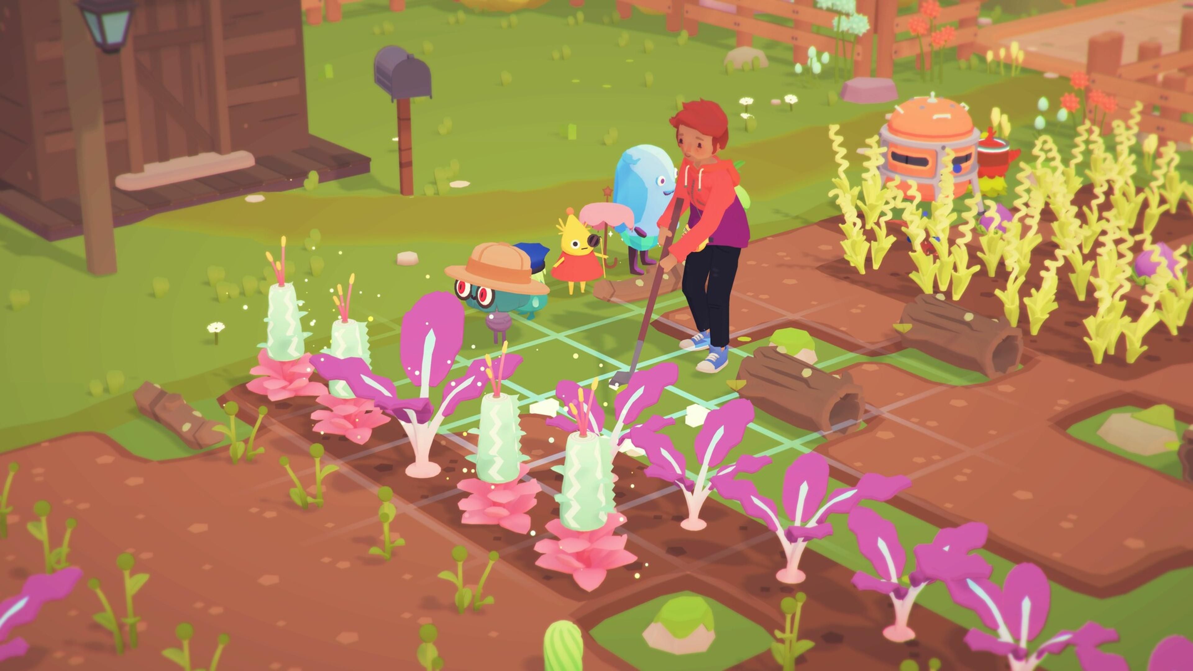 Tending to a farm in Ooblets
