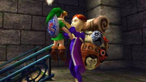 The Happy Mask Salesman attacks Link - The Legend of Zelda Majora’s Mask
