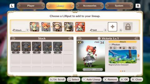 The Lilliput menu in Little Noah Scion of Paradise