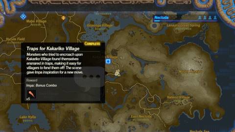The map in Hyrule Warriors Age of Calamity
