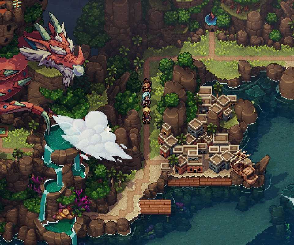 The party exploring the overworld - Sea Of Stars