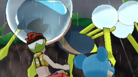 The player finds the Totem Araquanid - Pokemon Ultra Sun and Ultra Moon