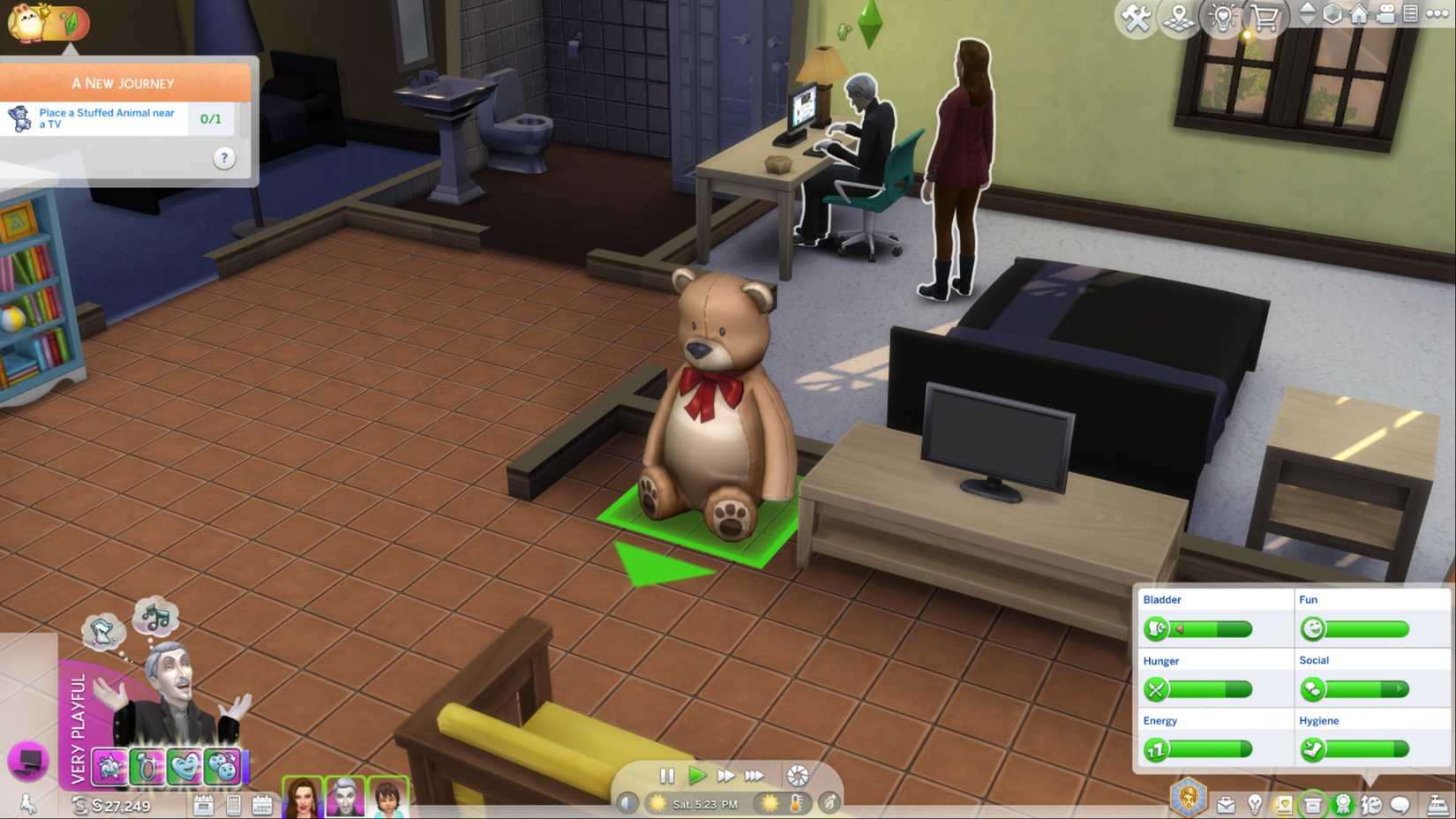 the sims 4 stuffed animal near tv