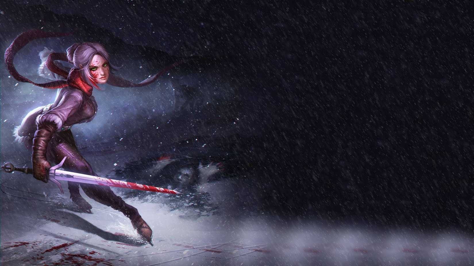 Ciri uses ice skates to defeat her enemies in The Witcher