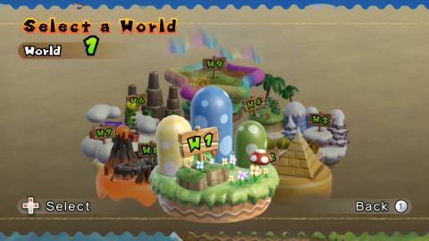 The world map in New Super Mario Bros Wii