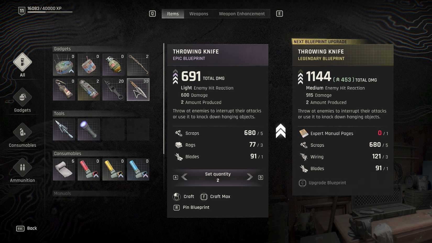 Thowing Knife Dying Light The Beast