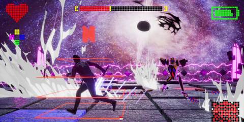 Travis fighting the game's second boss - No More Heroes 3
