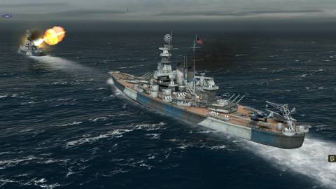 Two ships sailing toward eachother in Atlantic Fleet