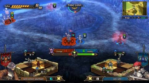 Two units facing off on the map in Unicorn Overlord