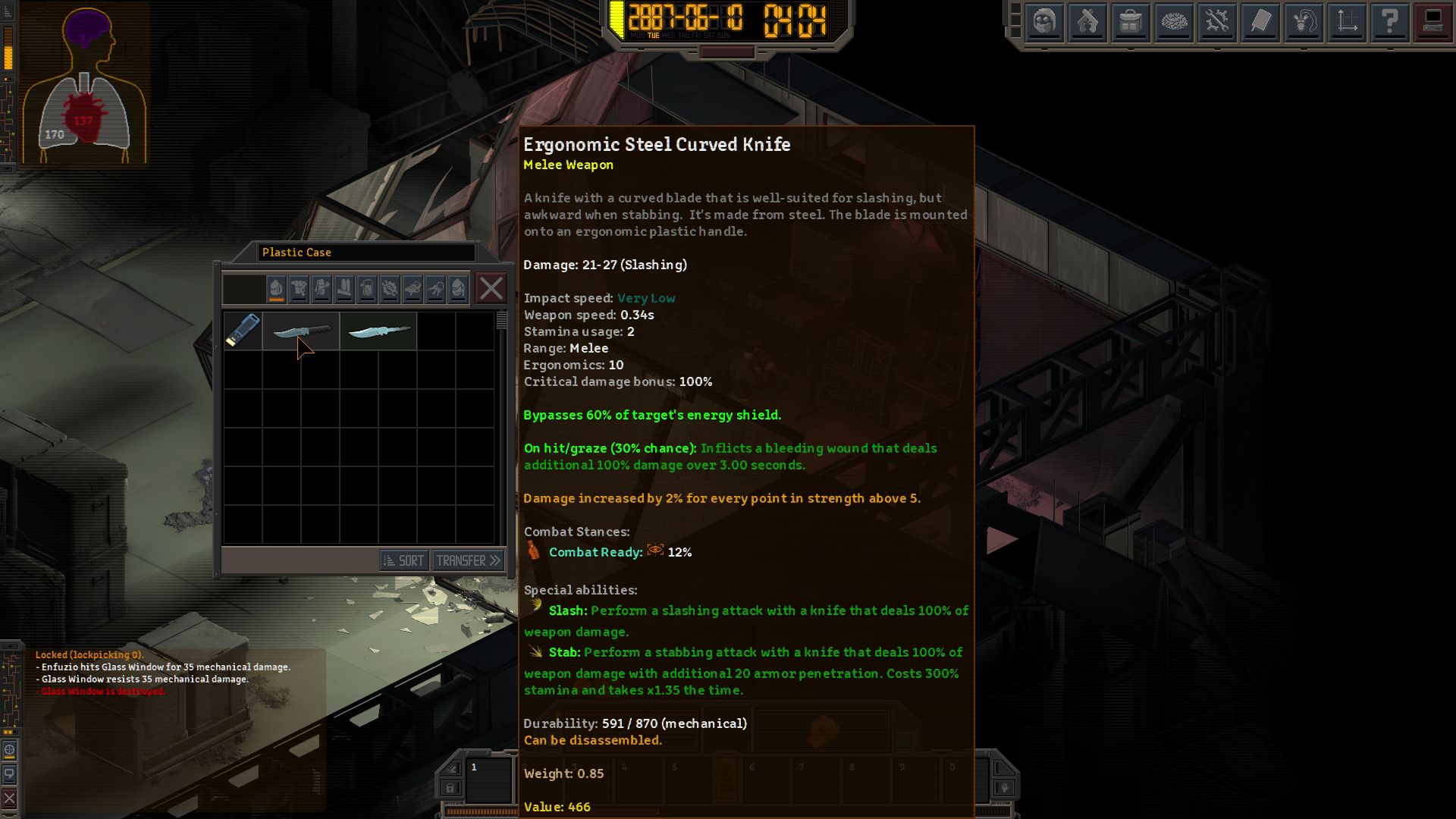 underrail 2 infusion dev image knife stats