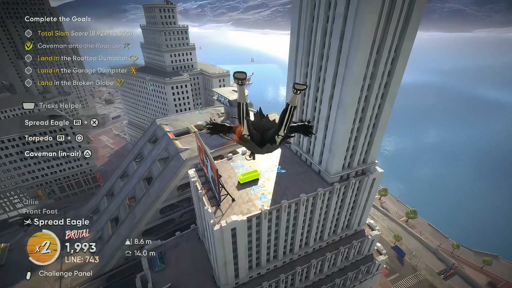How to land in the rooftop dumpster Skate