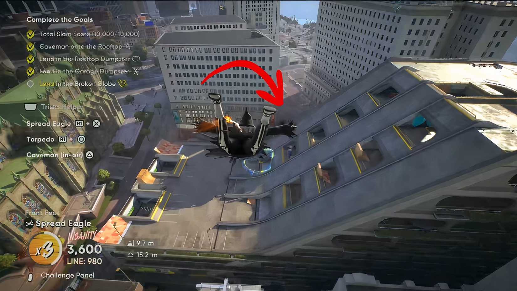 how to land in the broken globe in Skate 4 Good Luck Stunt