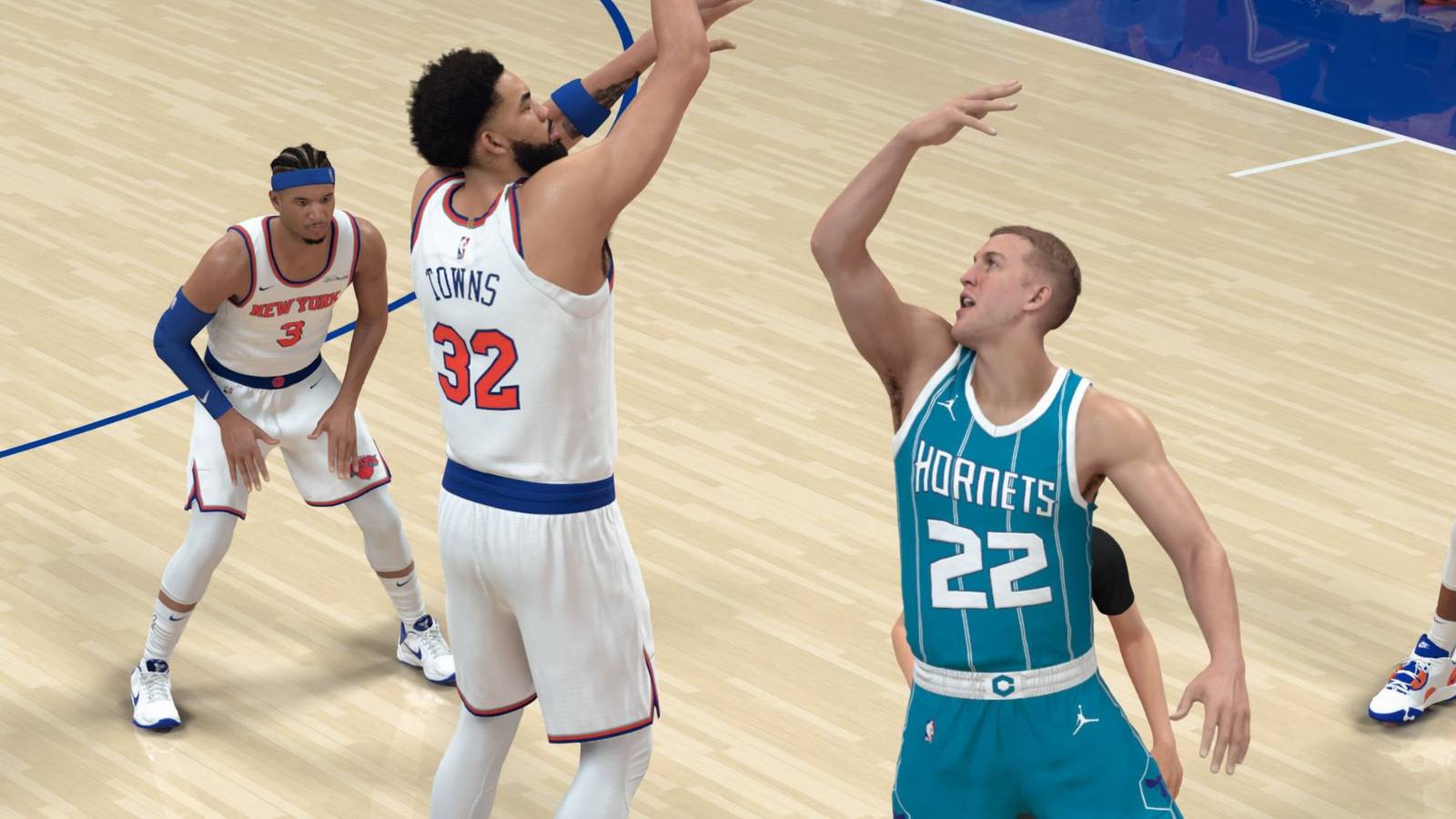 Karl Anthony-Towns and Mason Plumlee in NBA 2K26