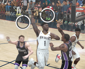 Zion Williamson with a BMX bike in NBA 2K26