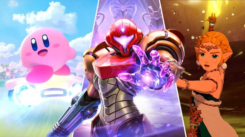 upcoming nintendo switch 2 games 2025, hyrule warriors, kirby air riders, metroid prime 4