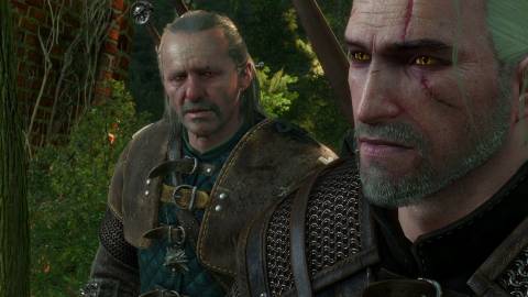 Vesemir and Geralt in The Witcher 3