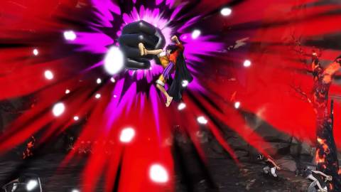 Wano Luffy using Gear 3 against a bunch of enemies - One Piece Pirate Warriors 4