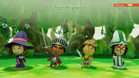 Winning a battle in Miitopia