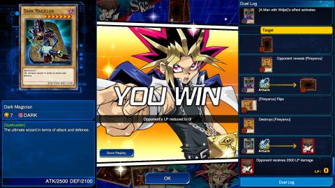 Winning a duel in Yu-Gi-Oh Duel Links