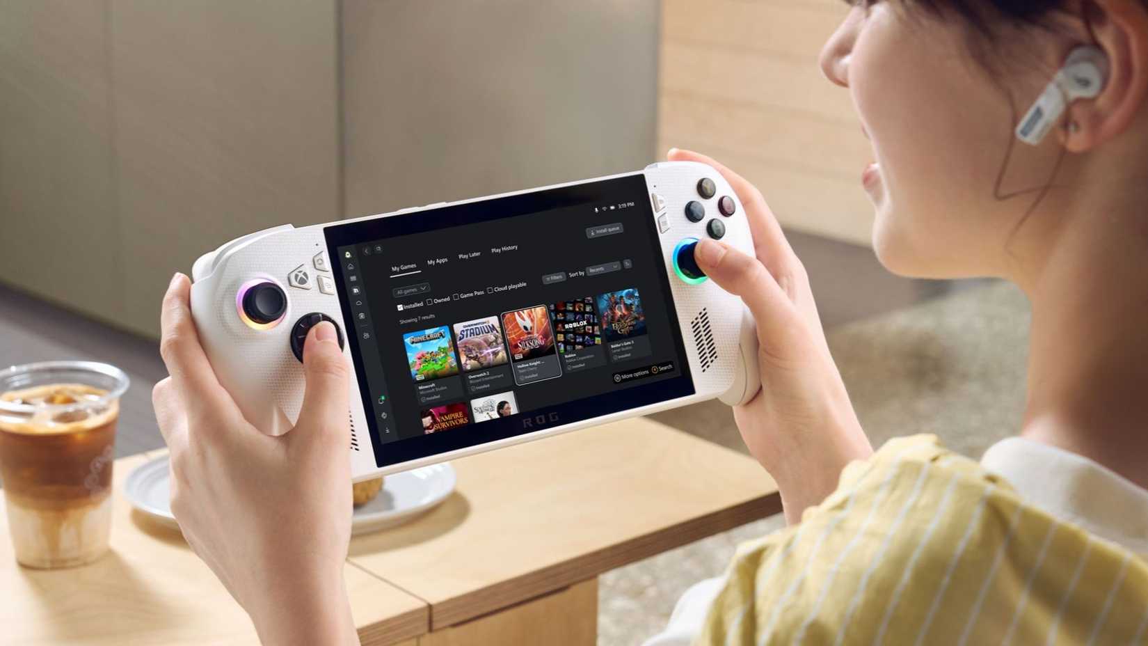 woman holding rog xbox ally