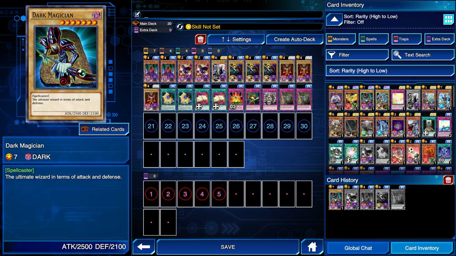 Koleksi kartu Anda di Yu-Gi-Oh Duel Links