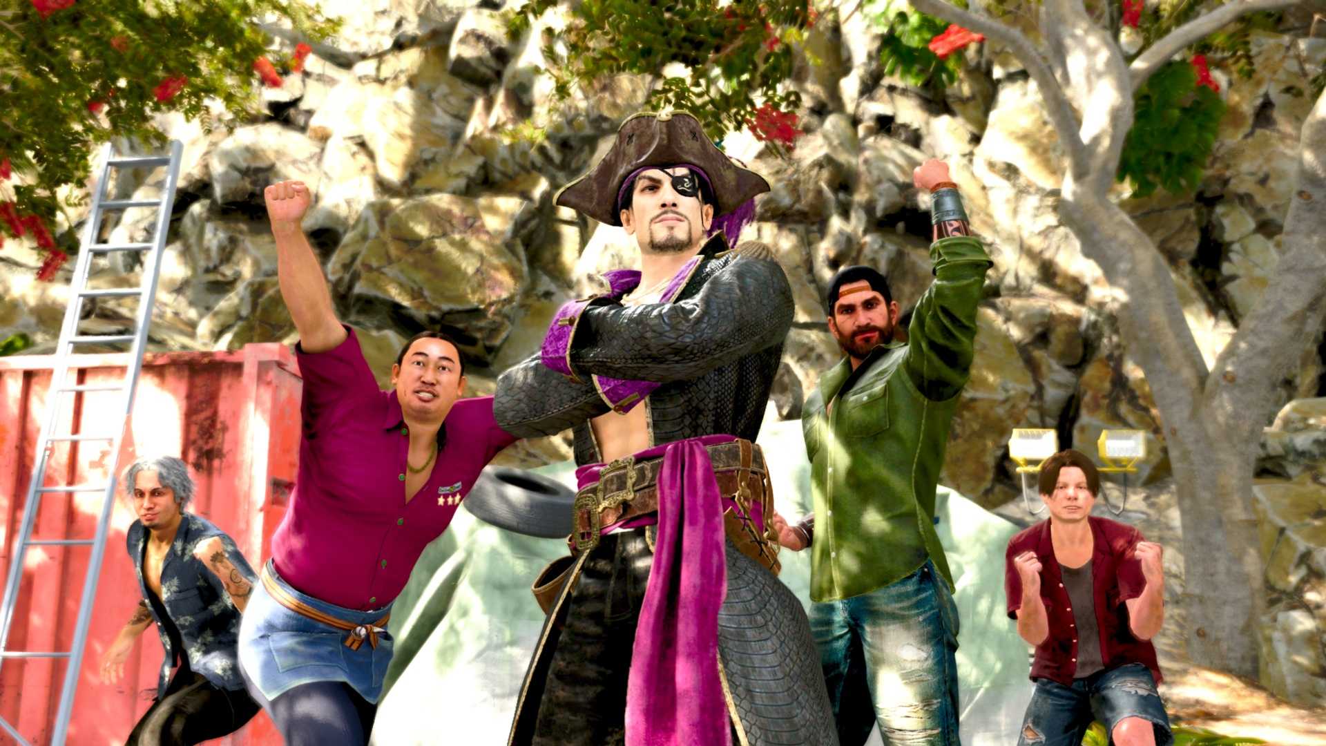 Your pirate team in Like a Dragon Pirate Yakuza in Hawaii